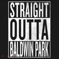 Straight Outta Baldwin Park Great Travel & Gift Idea USA-Made Doggie Bandana thumb 2