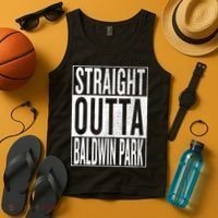 Straight Outta Baldwin Park Great Travel & Gift Idea Tank Top thumb 4