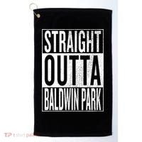 Straight Outta Baldwin Park Great Travel & Gift Idea Golf Towel thumb 0