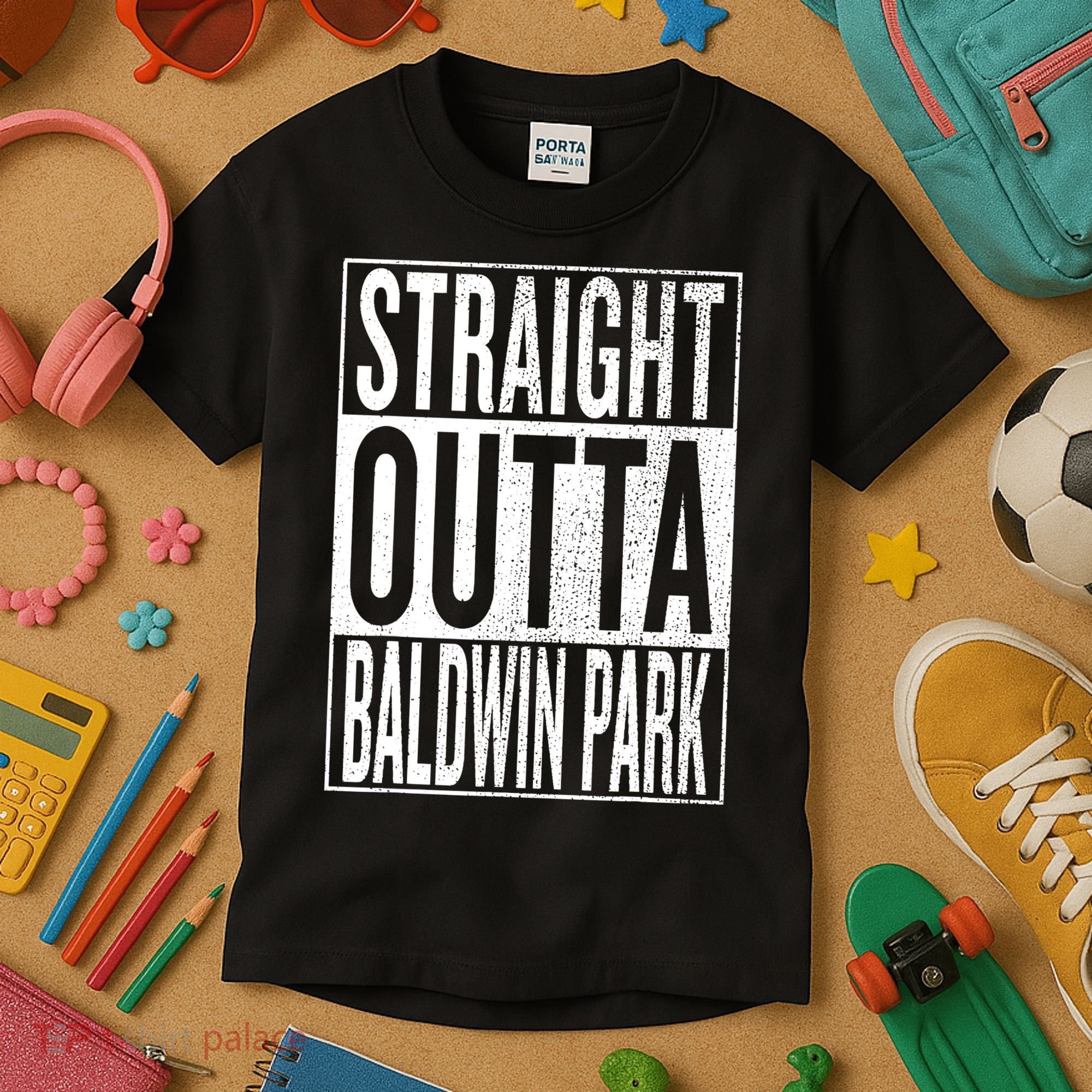 Straight Outta Baldwin Park Great Travel & Gift Idea Kids T-Shirt