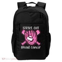 Strike Out Baseball Softball Pink Ribbon Breast Cancer Backpack thumb 0
