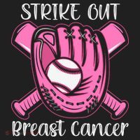 Strike Out Baseball Softball Pink Ribbon Breast Cancer Beanie thumb 2