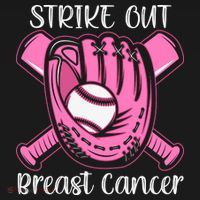 Strike Out Baseball Softball Pink Ribbon Breast Cancer Women's Hoodie thumb 2