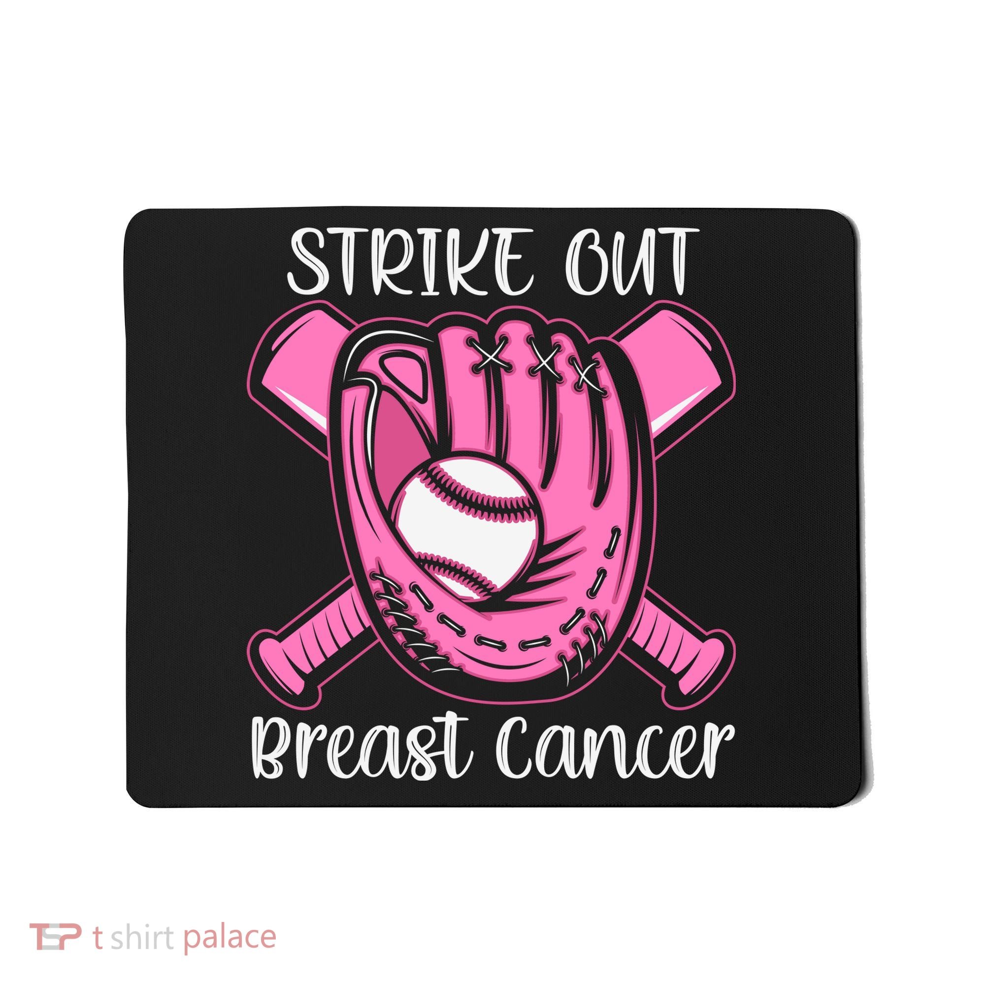 Strike Out Baseball Softball Pink Ribbon Breast Cancer Mousepad