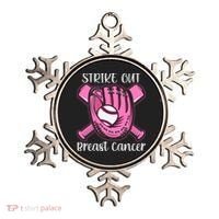 Strike Out Baseball Softball Pink Ribbon Breast Cancer Ornament thumb 0