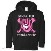 Strike Out Baseball Softball Pink Ribbon Breast Cancer Toddler Hoodie thumb 0