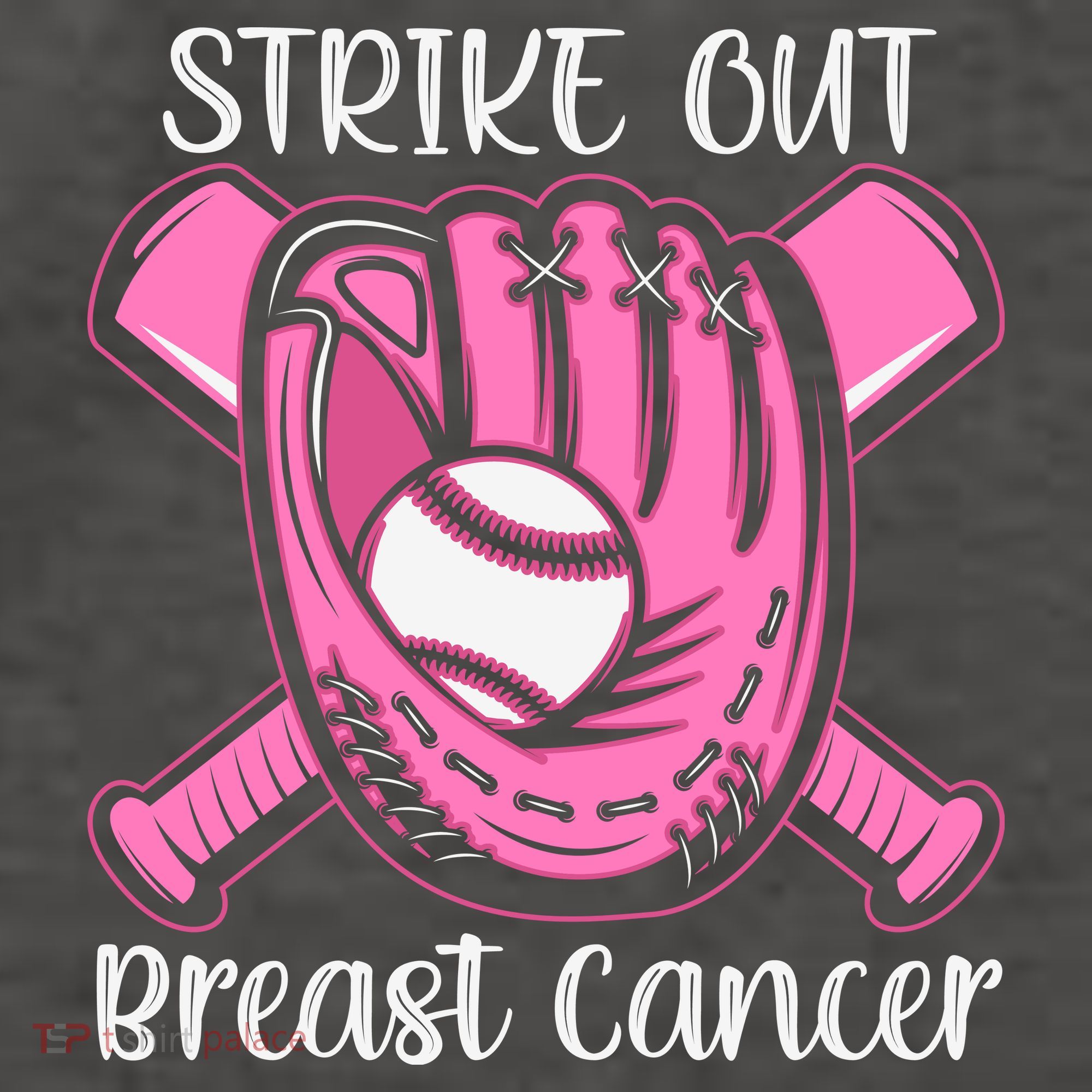 Strike Out Baseball Softball Pink Ribbon Breast Cancer Women's T-Shirt