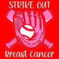 Strike Out Baseball Softball Pink Ribbon Breast Cancer Santa Hat thumb 1