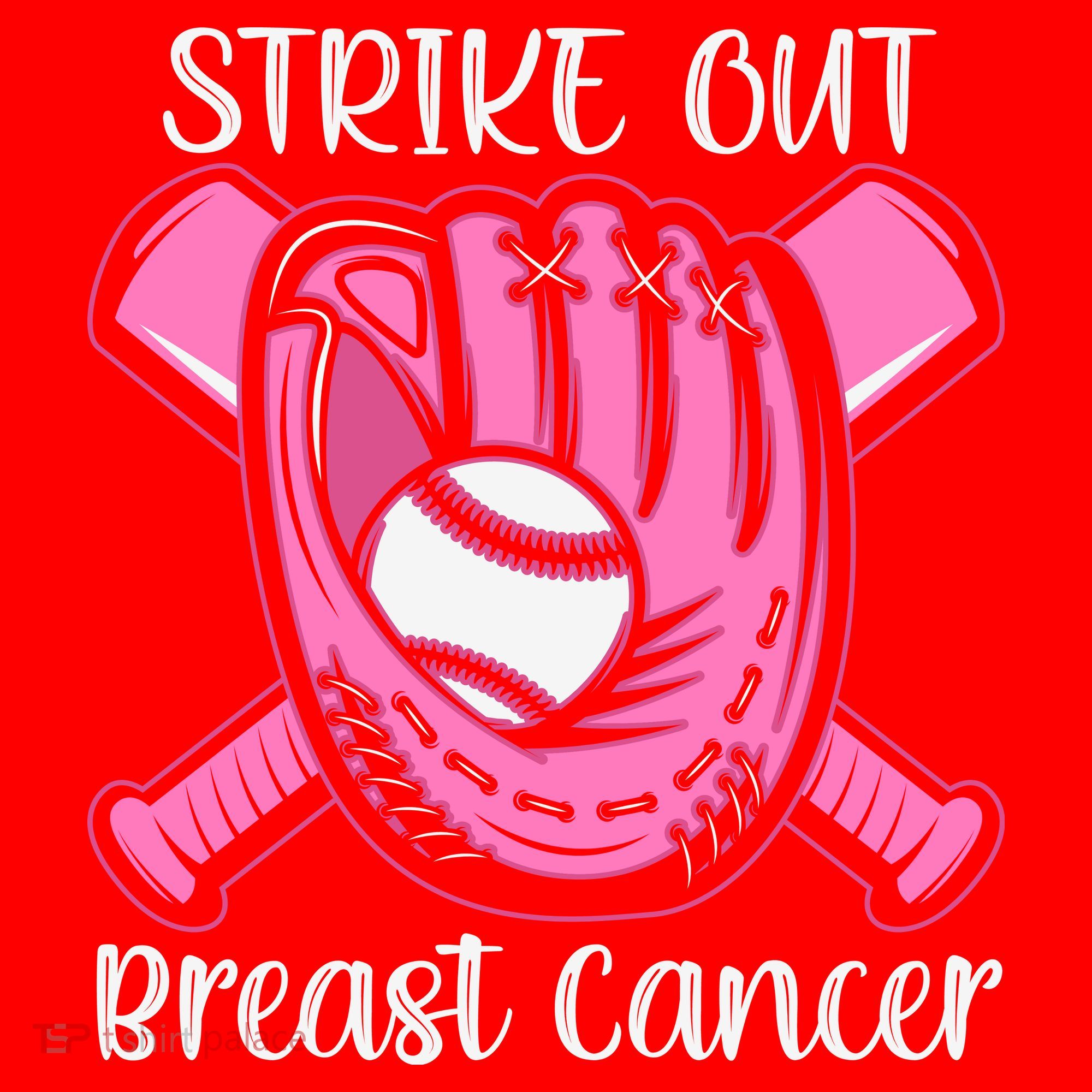 Strike Out Baseball Softball Pink Ribbon Breast Cancer Santa Hat