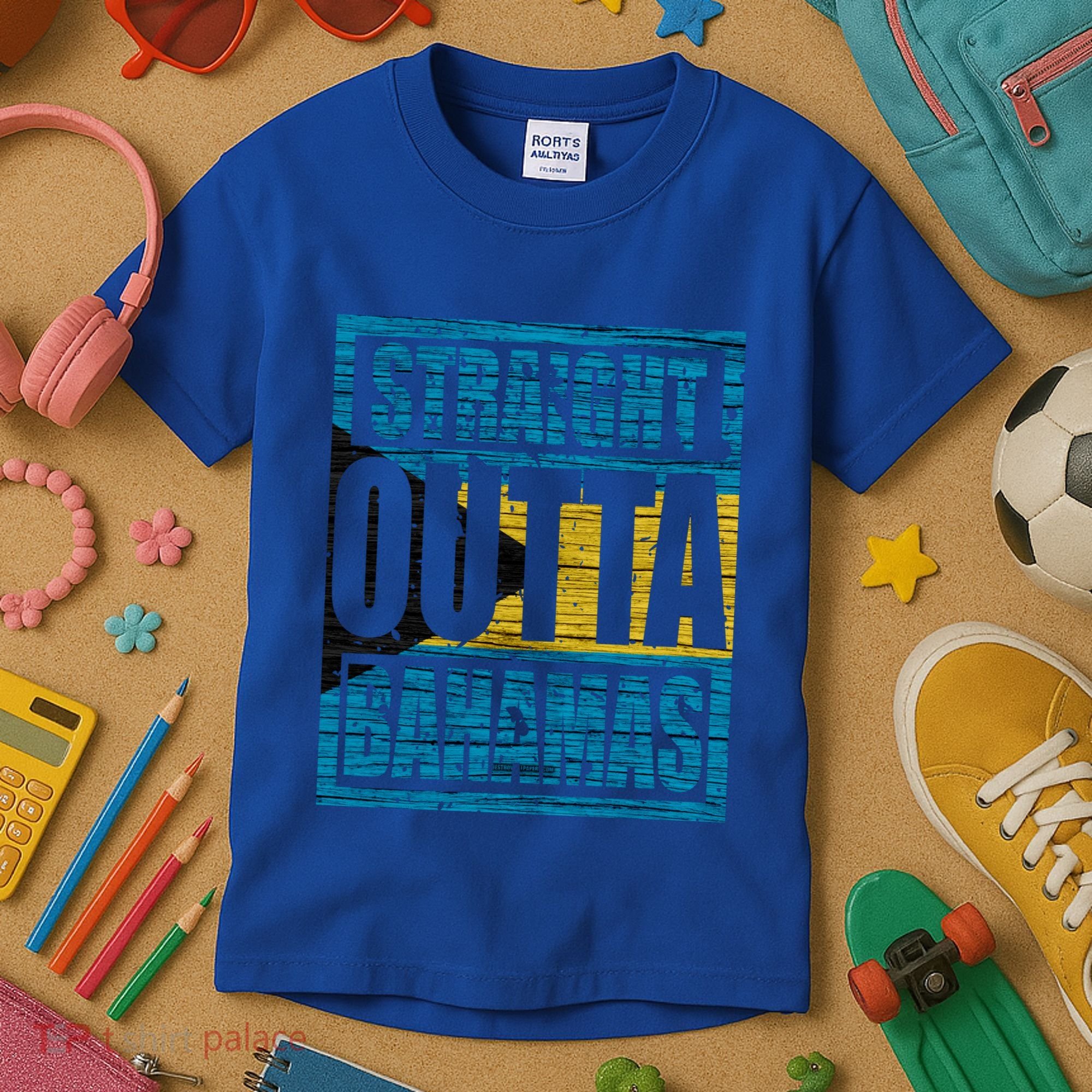 Straight Outta Bahamas Gift Funny Bahamas Day Idea Meaningful Gift Kids T-Shirt