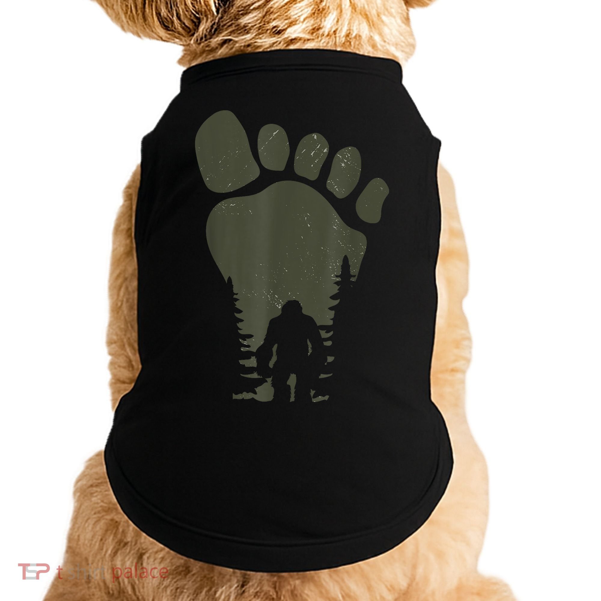 Sasquatch Or Bigfoot In The Forest Footprint Doggie Tank