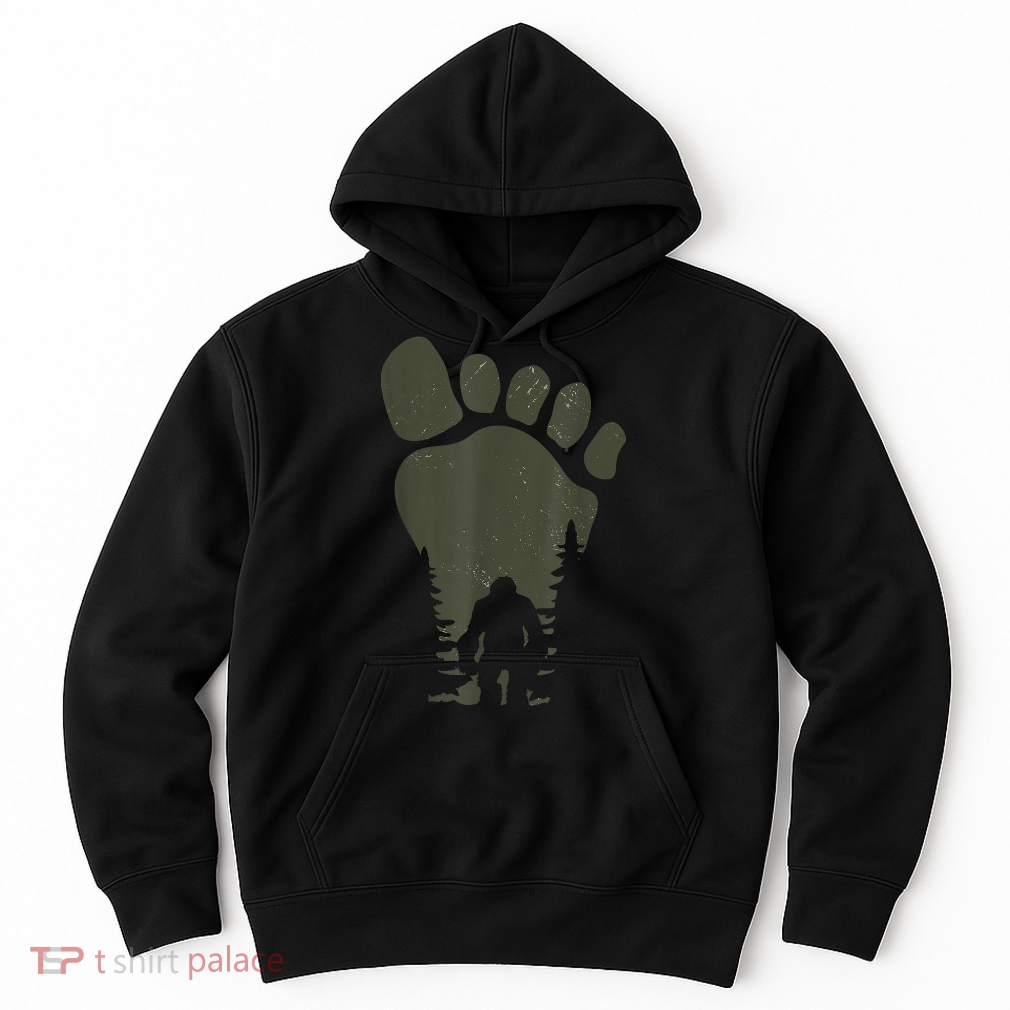 Sasquatch Or Bigfoot In The Forest Footprint Hoodie