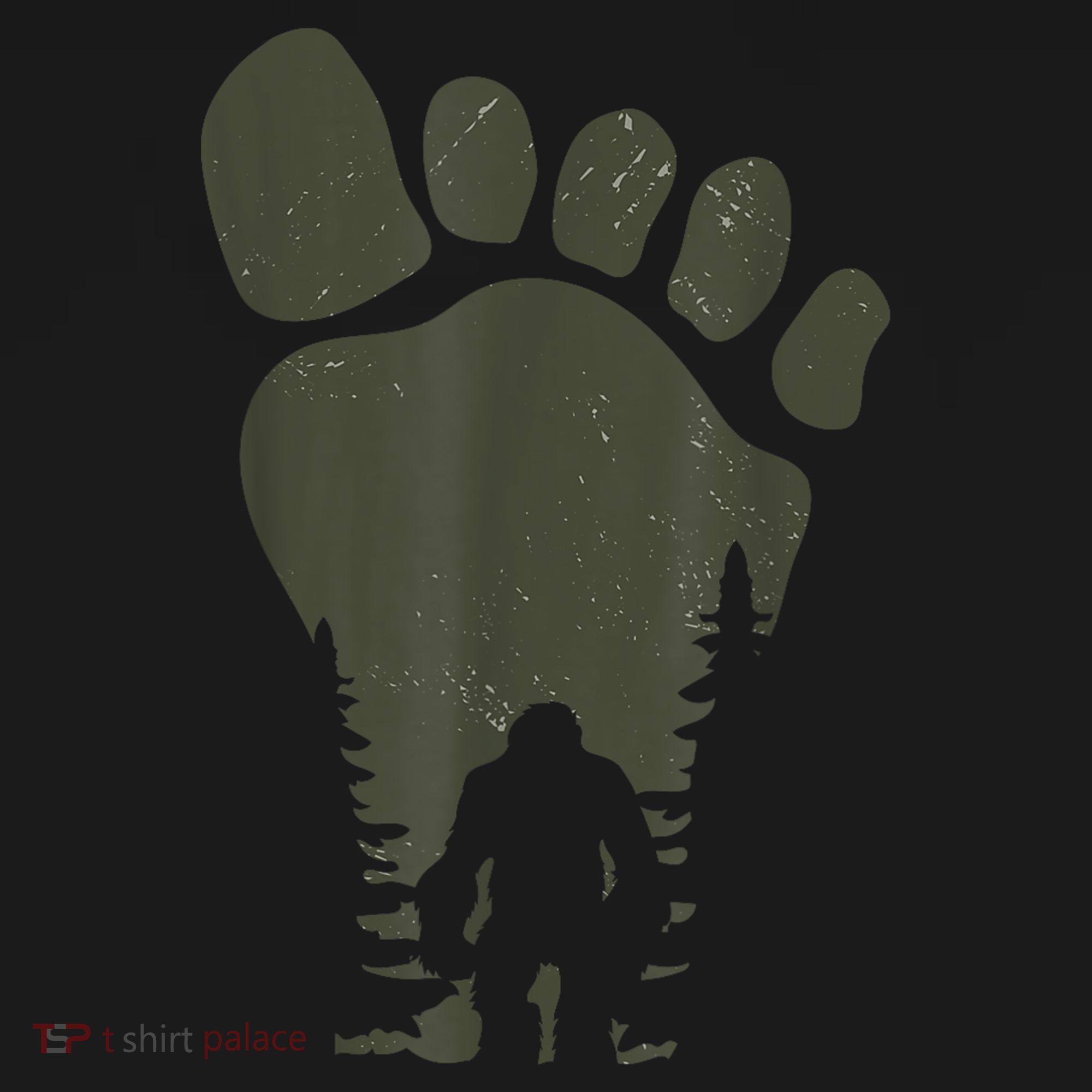 Sasquatch Or Bigfoot In The Forest Footprint Apron