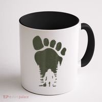 Sasquatch Or Bigfoot In The Forest Footprint Coffee Mug thumb 1