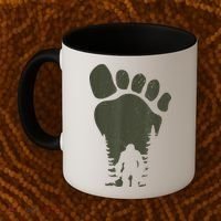Sasquatch Or Bigfoot In The Forest Footprint Coffee Mug thumb 2