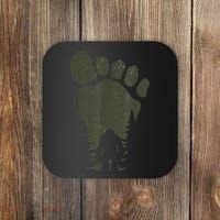 Sasquatch Or Bigfoot In The Forest Footprint Coaster thumb 0