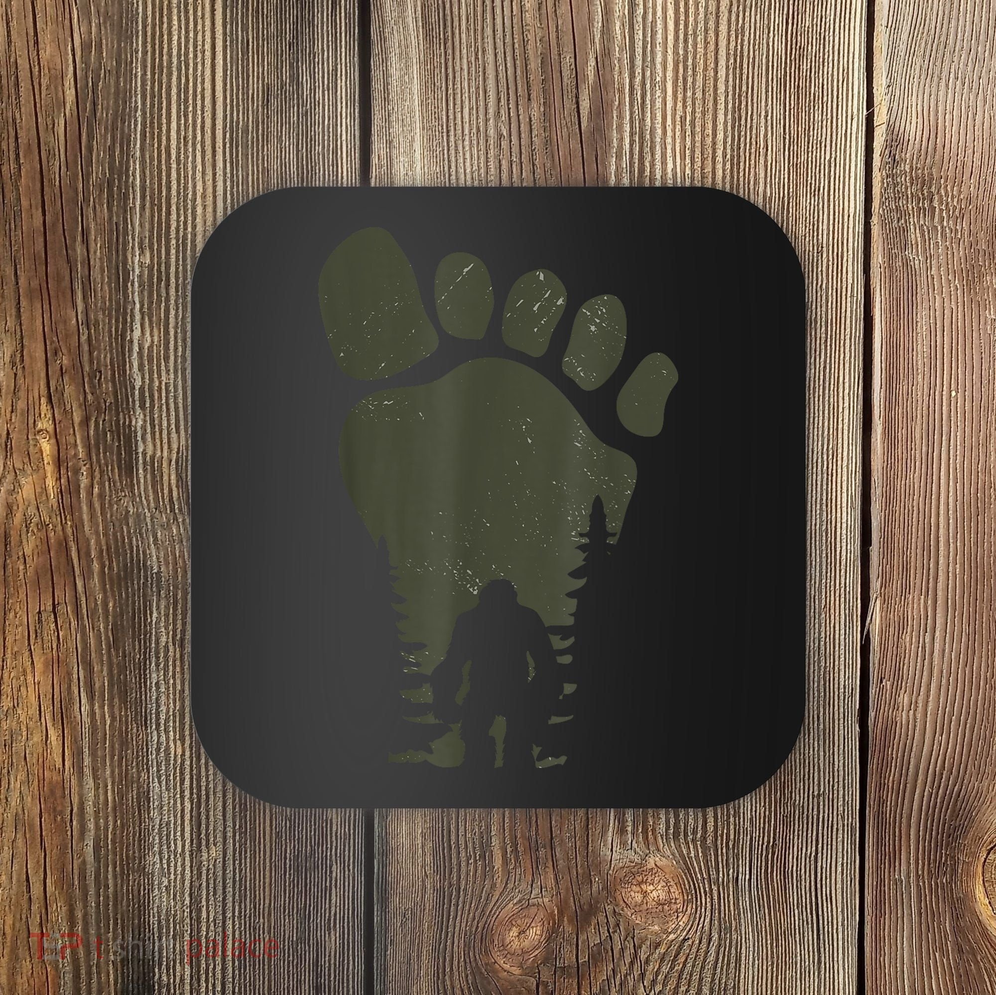 Sasquatch Or Bigfoot In The Forest Footprint Coaster