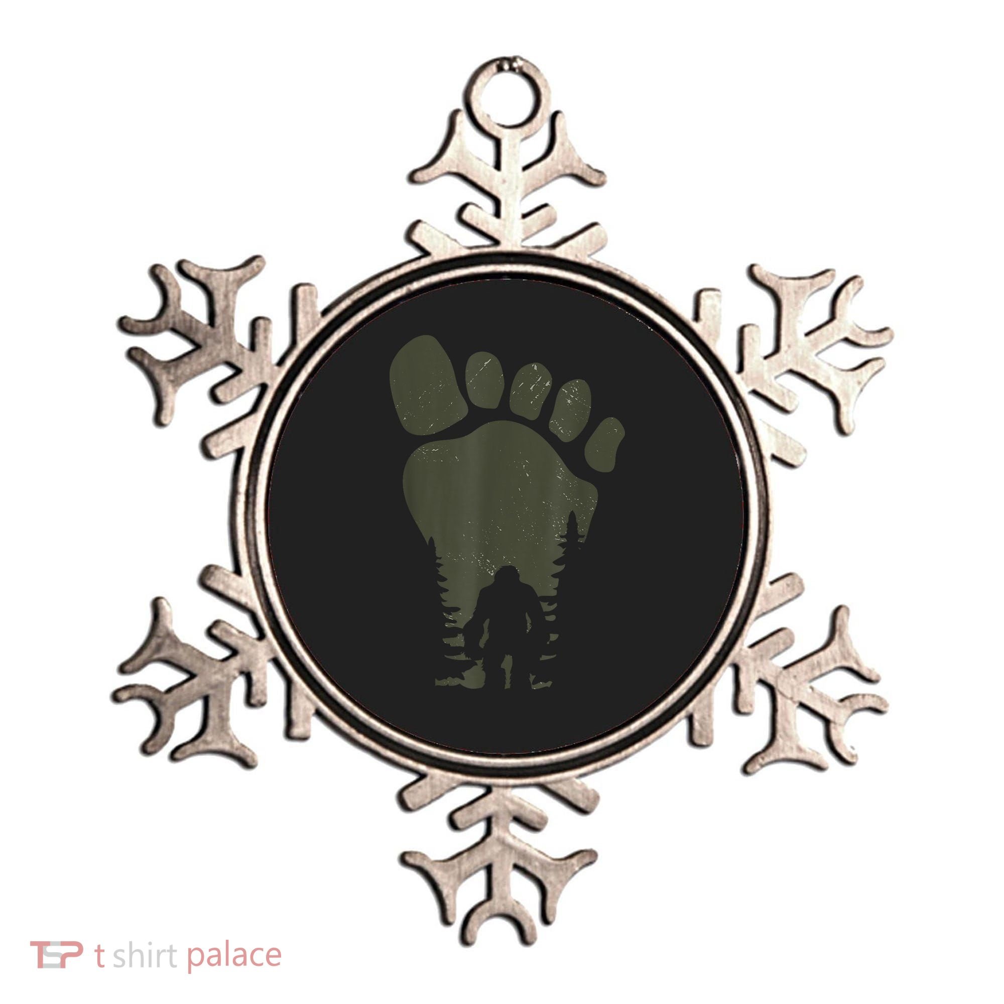 Sasquatch Or Bigfoot In The Forest Footprint Ornament