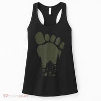 Sasquatch Or Bigfoot In The Forest Footprint Women's Tank Top thumb 0
