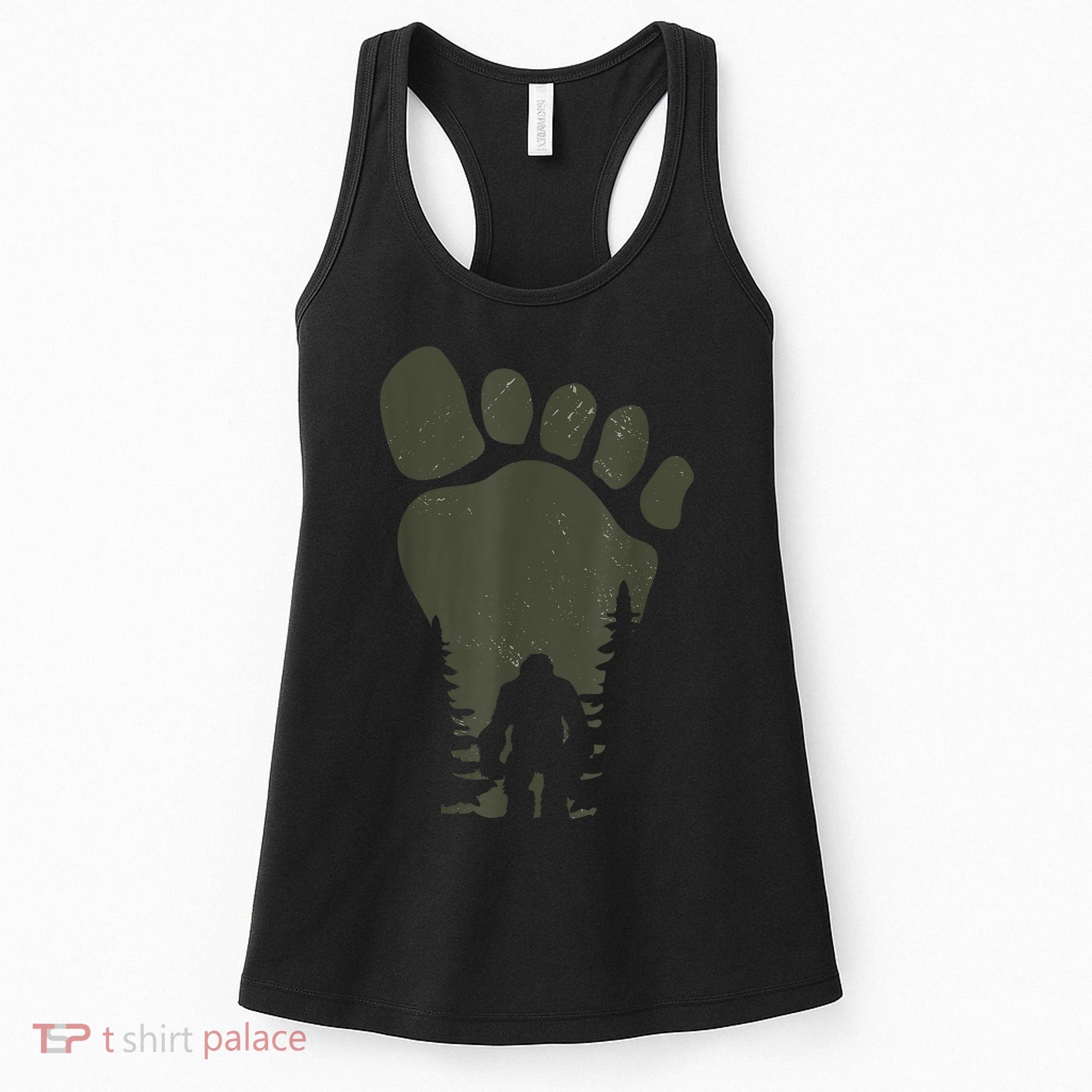 Sasquatch Or Bigfoot In The Forest Footprint Women's Tank Top
