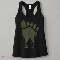 Sasquatch Or Bigfoot In The Forest Footprint Women's Tank Top thumb 3