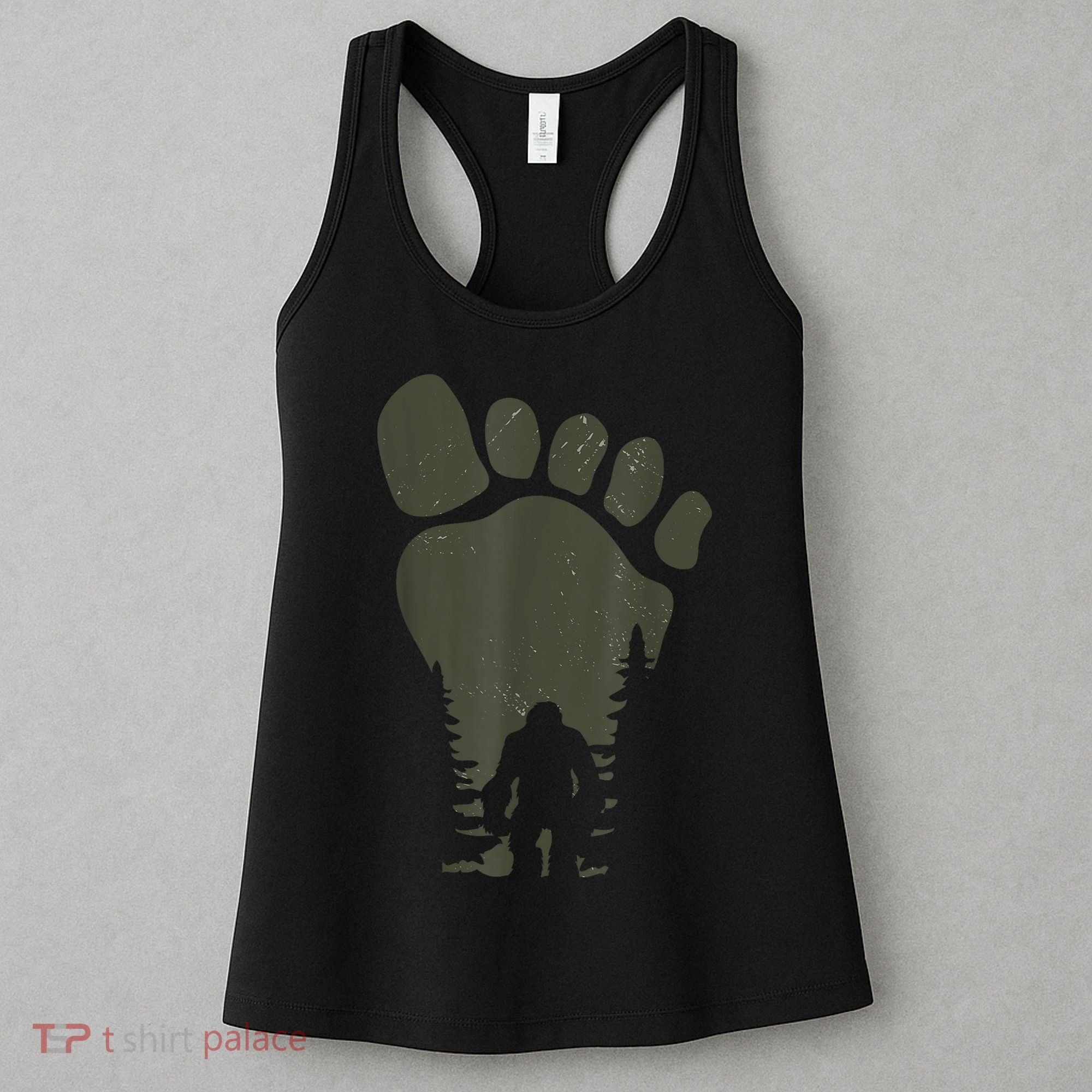 Sasquatch Or Bigfoot In The Forest Footprint Women's Tank Top