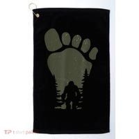 Sasquatch Or Bigfoot In The Forest Footprint Golf Towel thumb 0