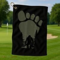 Sasquatch Or Bigfoot In The Forest Footprint Golf Towel thumb 1
