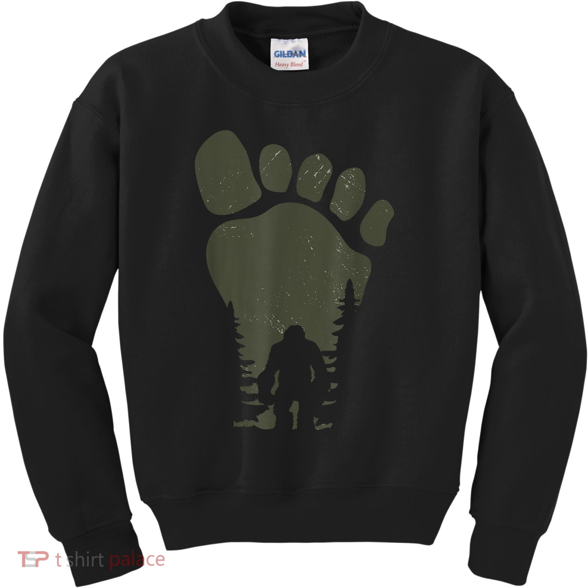 Sasquatch Or Bigfoot In The Forest Footprint Kids Sweatshirt