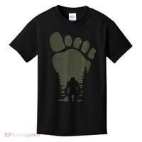 Sasquatch Or Bigfoot In The Forest Footprint Kids T-Shirt thumb 0