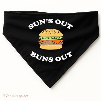Suns Out Buns Out Bbq Hamburger Gift USA-Made Doggie Bandana