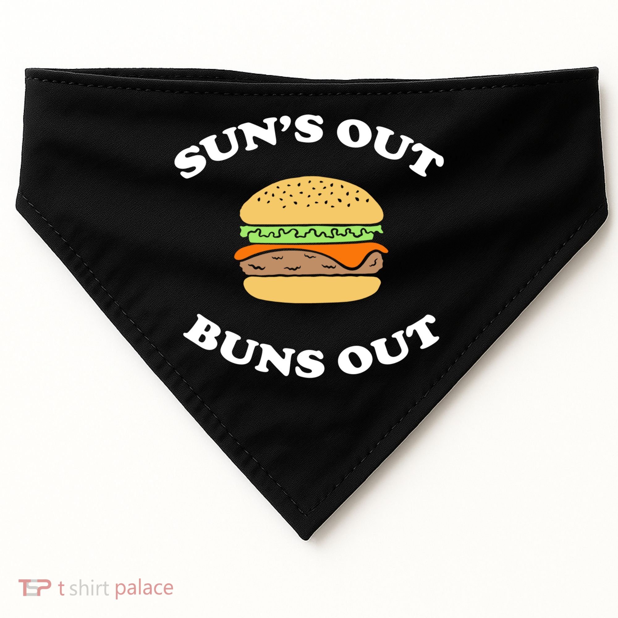 Suns Out Buns Out Bbq Hamburger Gift USA-Made Doggie Bandana