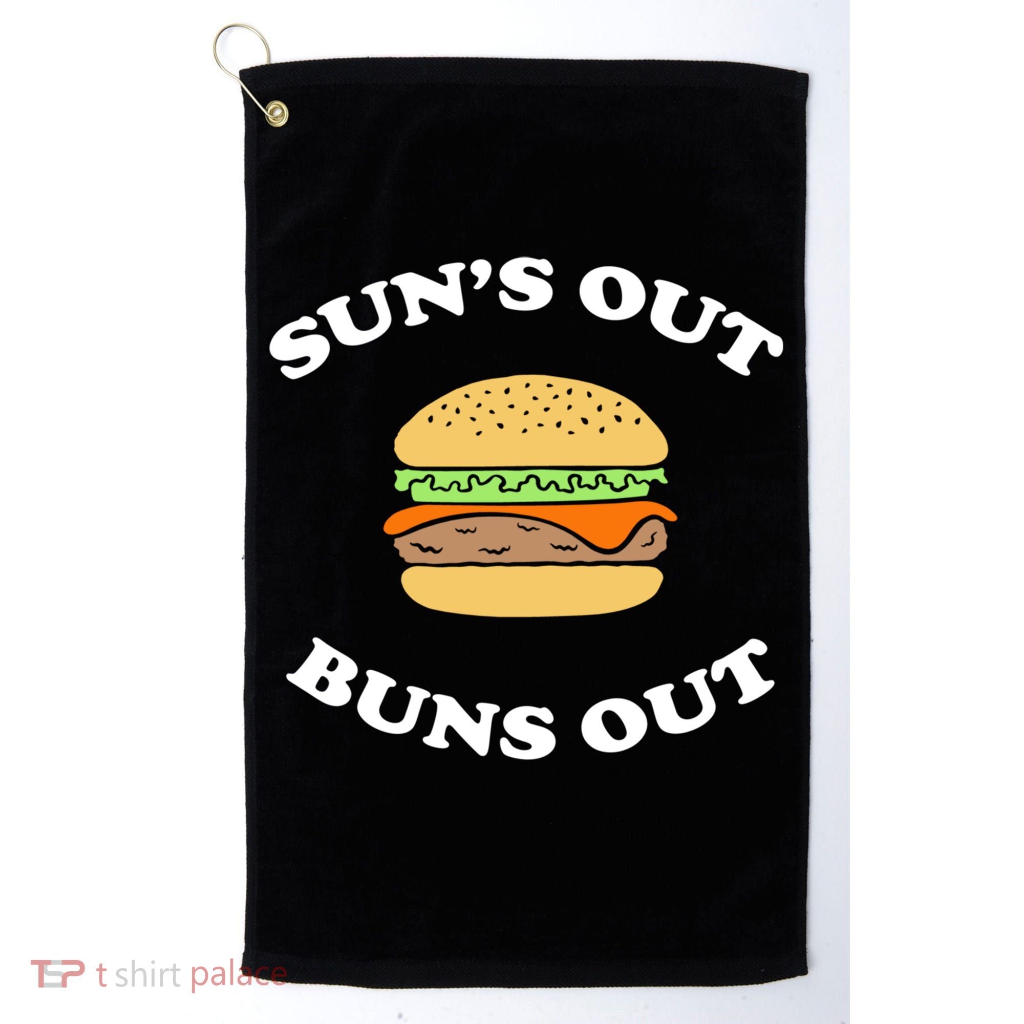 Suns Out Buns Out Bbq Hamburger Gift Golf Towel