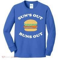 Suns Out Buns Out Bbq Hamburger Gift Kids Long Sleeve Shirt thumb 0