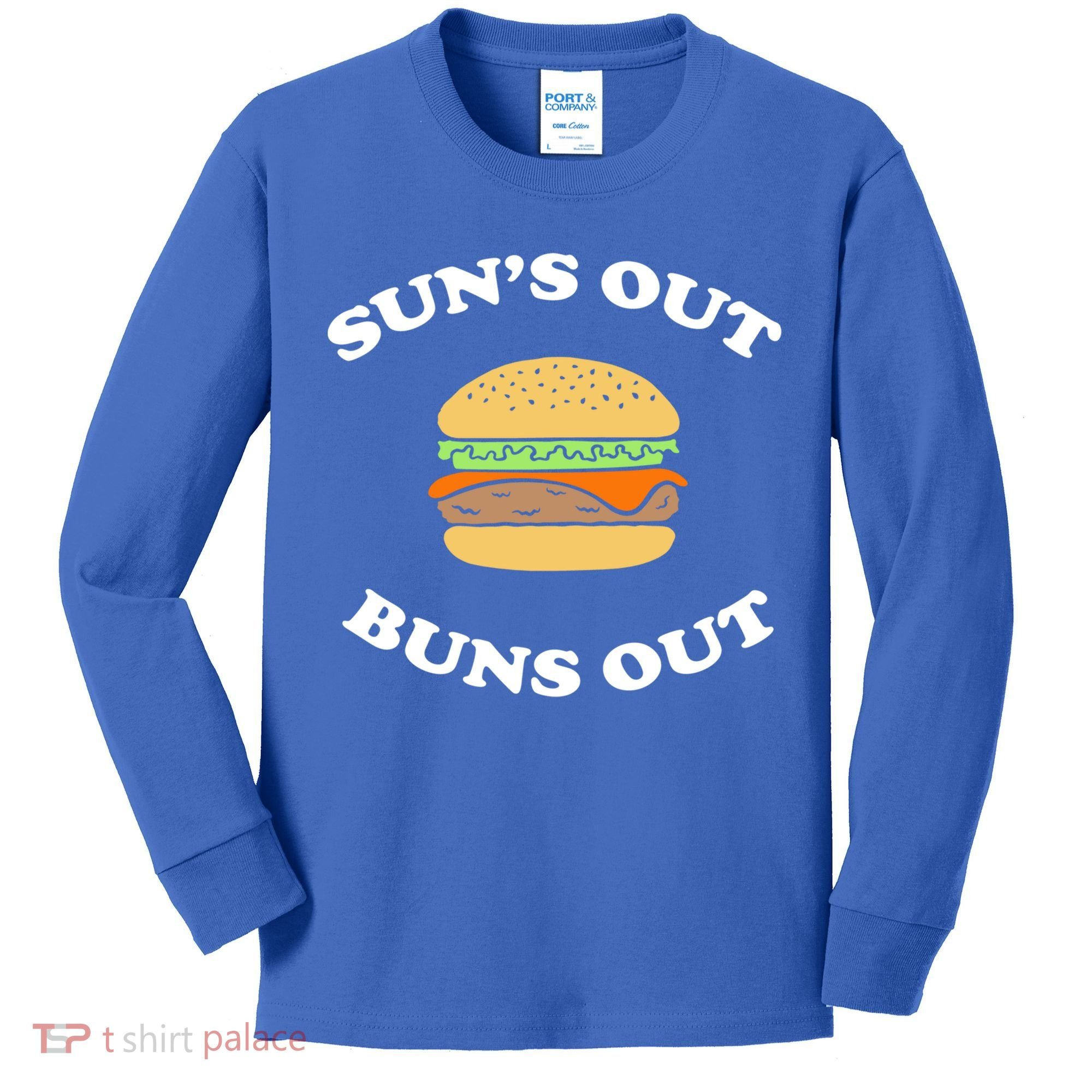 Suns Out Buns Out Bbq Hamburger Gift Kids Long Sleeve Shirt