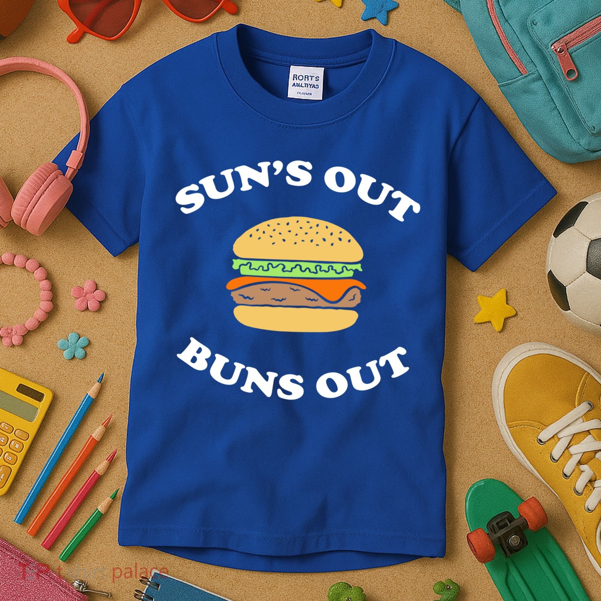 Suns Out Buns Out Bbq Hamburger Gift Kids T-Shirt