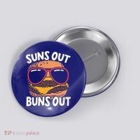 Suns Out Buns Out Burger Hamburger Foodie Buns Cheeseburger Cute Gift Button thumb 0
