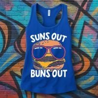 Suns Out Buns Out Burger Hamburger Foodie Buns Cheeseburger Cute Gift Women's Tank Top thumb 3