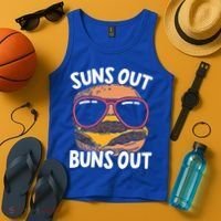 Suns Out Buns Out Burger Hamburger Foodie Buns Cheeseburger Cute Gift Tank Top thumb 4
