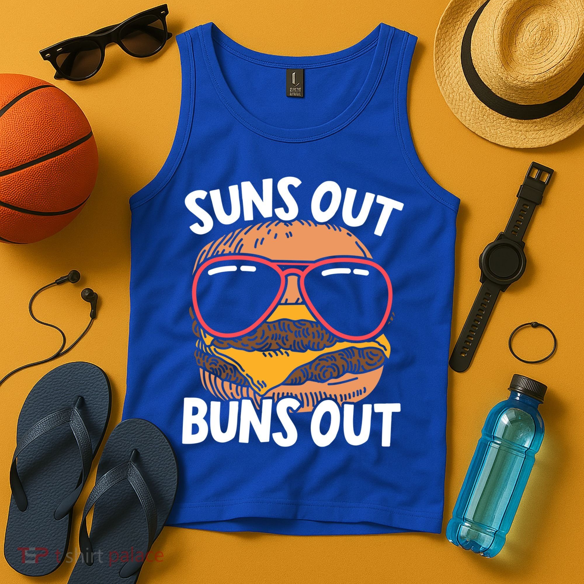 Suns Out Buns Out Burger Hamburger Foodie Buns Cheeseburger Cute Gift Tank Top