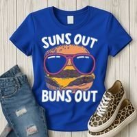 Suns Out Buns Out Burger Hamburger Foodie Buns Cheeseburger Cute Gift Women's T-Shirt thumb 3