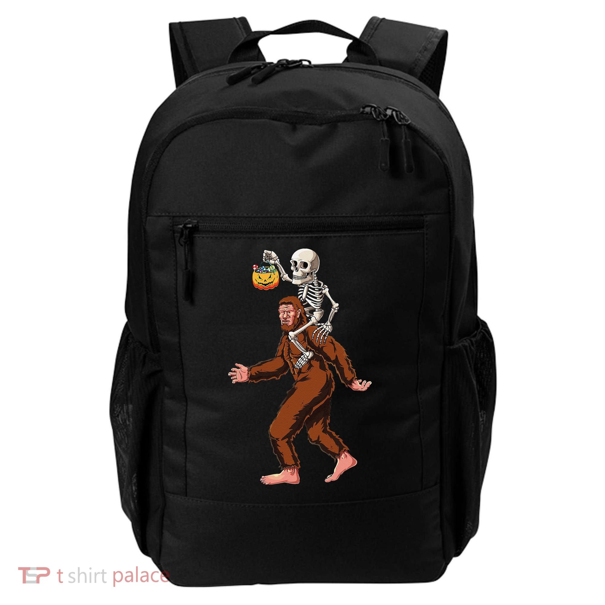 Skeleton On Bigfoot Funny Sasquatch Yeti Halloween Costume Backpack