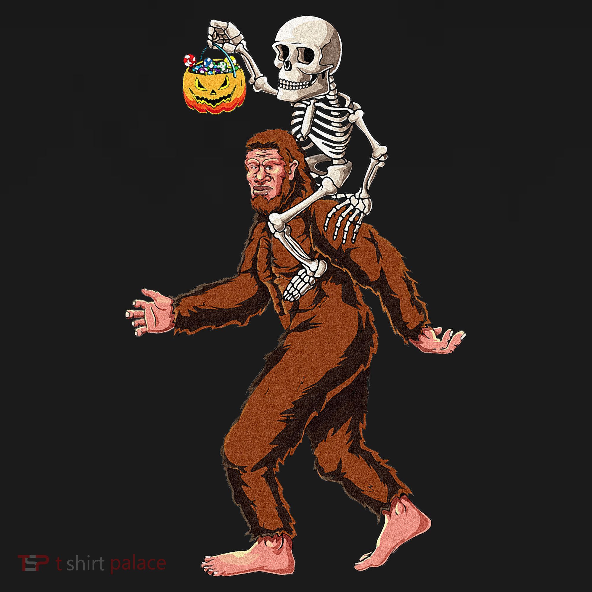Skeleton On Bigfoot Funny Sasquatch Yeti Halloween Costume Backpack