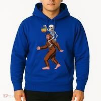Skeleton On Bigfoot Funny Sasquatch Yeti Halloween Costume Hoodie thumb 2