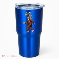 Skeleton On Bigfoot Funny Sasquatch Yeti Halloween Costume Tumbler thumb 0
