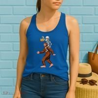 Skeleton On Bigfoot Funny Sasquatch Yeti Halloween Costume Women's Tank Top thumb 2