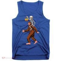 Skeleton On Bigfoot Funny Sasquatch Yeti Halloween Costume Tank Top thumb 0