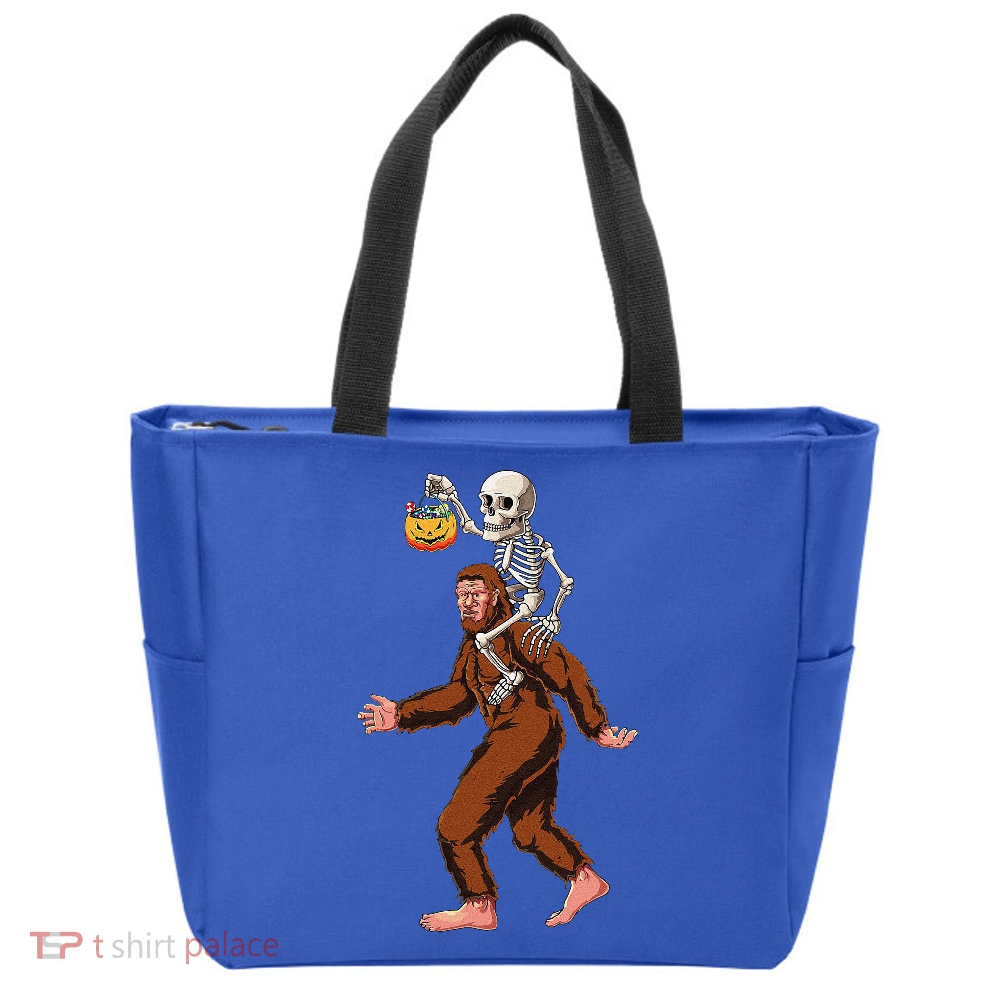 Skeleton On Bigfoot Funny Sasquatch Yeti Halloween Costume Tote Bag