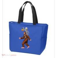 Skeleton On Bigfoot Funny Sasquatch Yeti Halloween Costume Tote Bag thumb 3