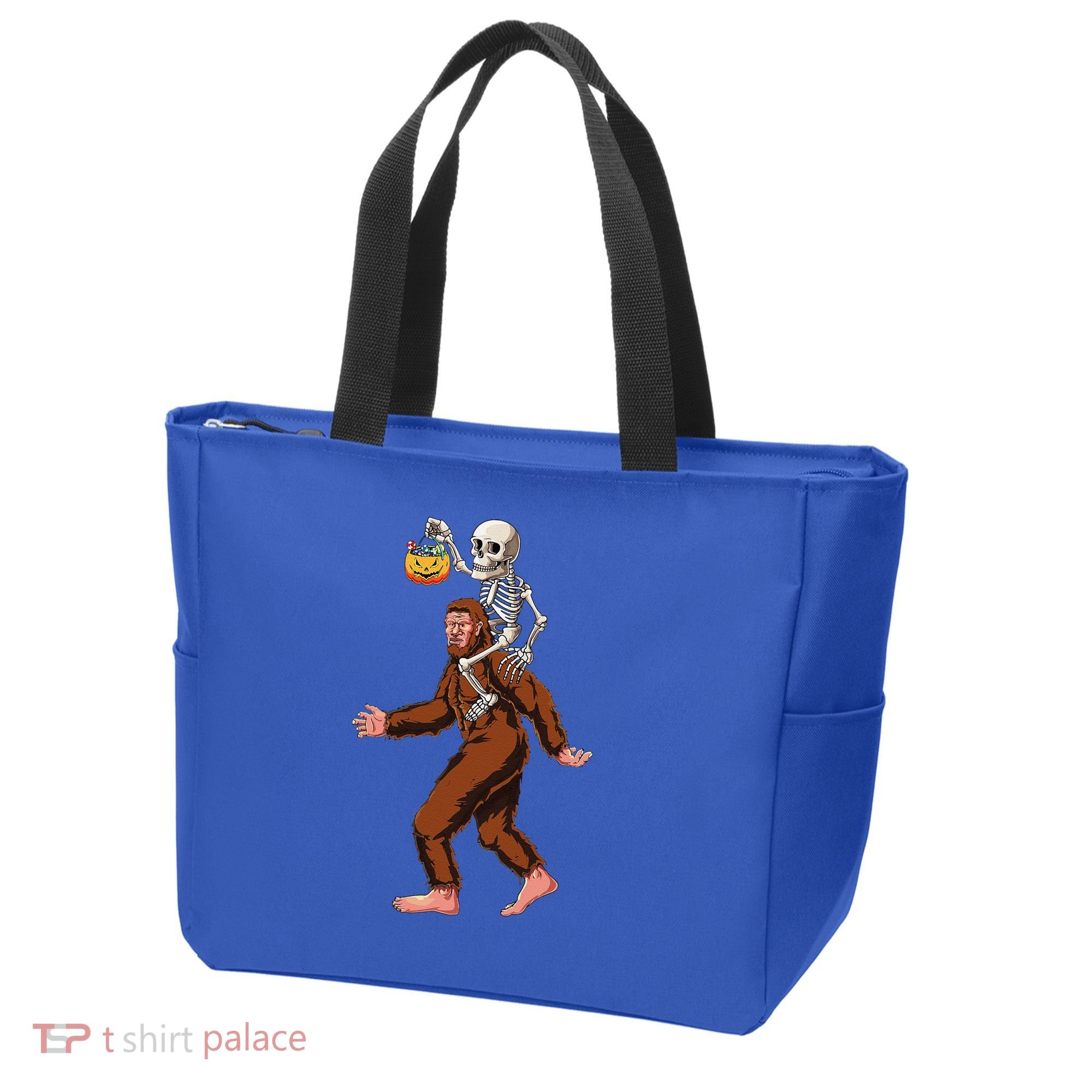Skeleton On Bigfoot Funny Sasquatch Yeti Halloween Costume Tote Bag